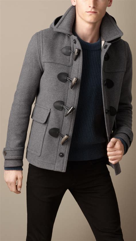 burberry grey duffle coat|Burberry men's coat outlet.